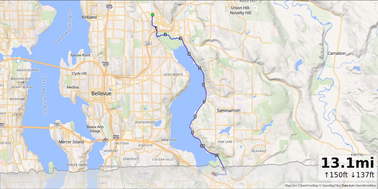 2026 Lake Sammamish Half map