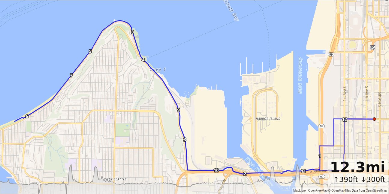 OB: SODO, Alki Beach, Little Liberty map