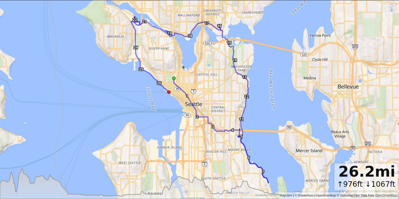 2026 Seattle Full Marathon Route Preview map