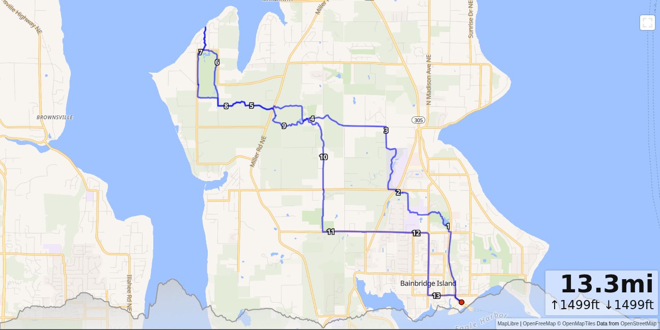 Bainbridge Coast-to-coast Loop map