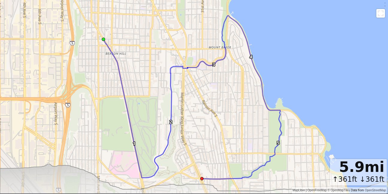 Beacon, Cheasty, Genessee Park, Columbia City map