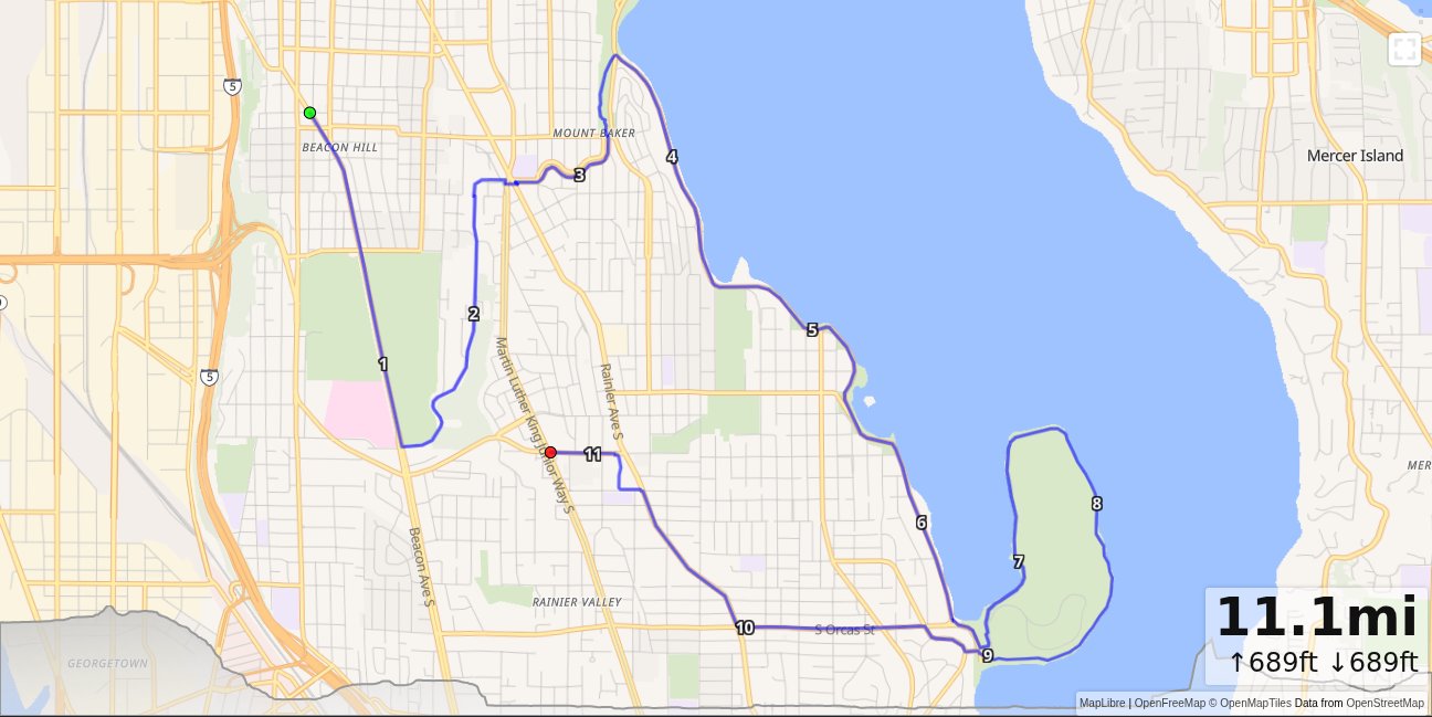Beacon, Cheasty, Seward Park Loop, Columbia City map