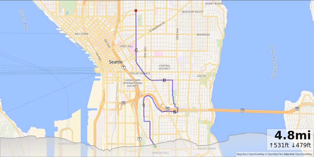 Beacon Hill, I90 Trail, Cap Hill map