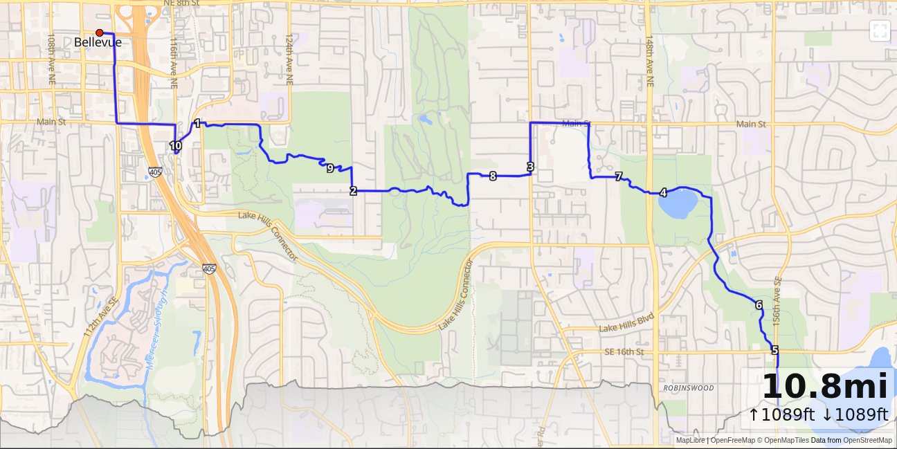 OB: Bellevue Downtown, Parks, Lake Larsen, Lake Phantom map