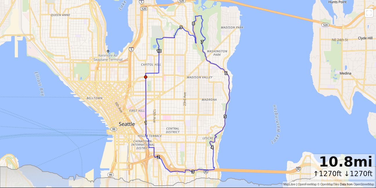 Cap Hill, I90 Trail, LWB, Arborlaken Loop map