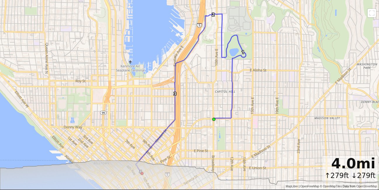 Cap Hill, Volunteer Park, Westlake map
