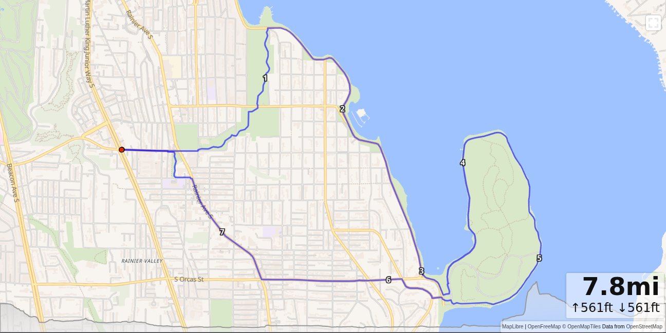 Columbia City, Genessee Park, LWB, Seward Loop map