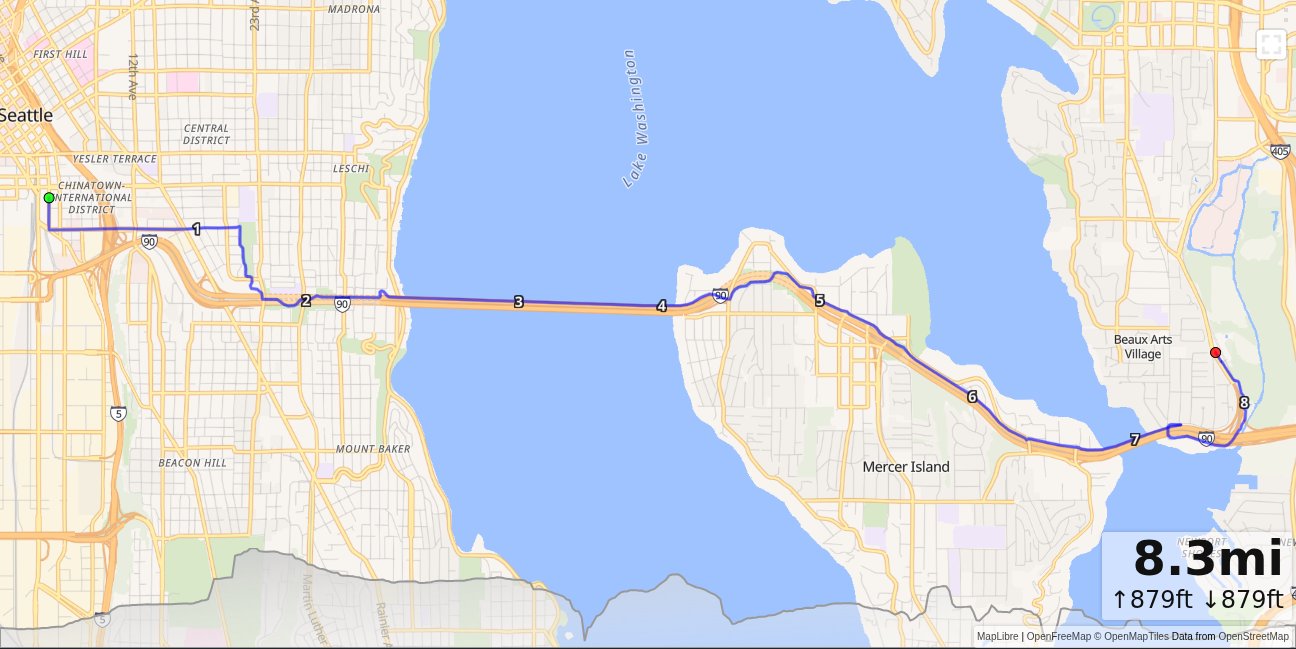CID, I90 Trail, South Bellevue map