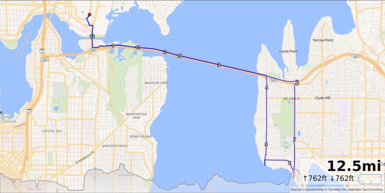 OB: CSE, 520 Bridge, Medina Loop map