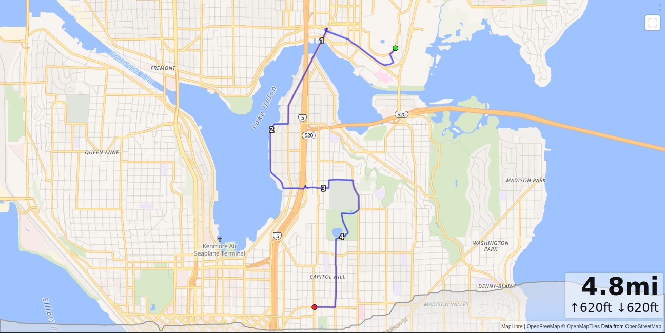 CSE, Eastlake Stairs, Volunteer Park, Cap Hill map