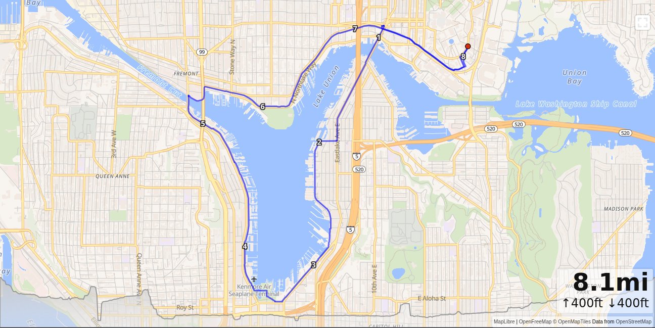 CSE, Lake Union Loop map