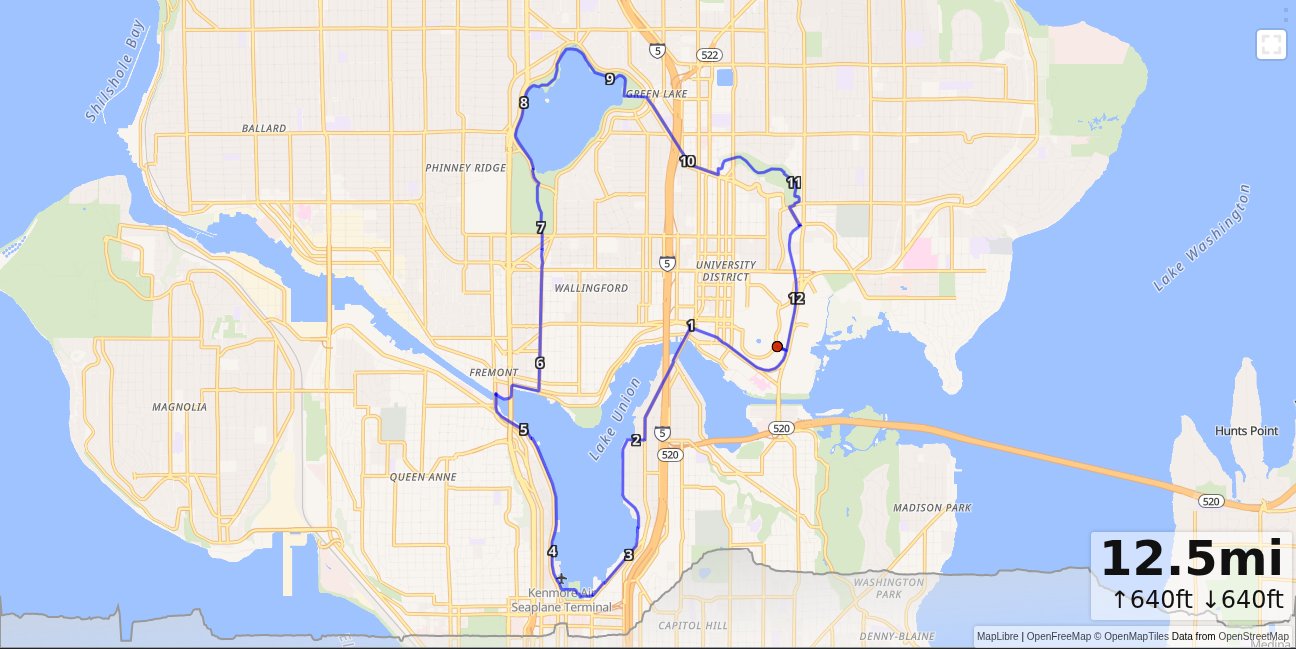 CSE, Lake Union, Stone Way, Green Lake, Ravenna Loop map