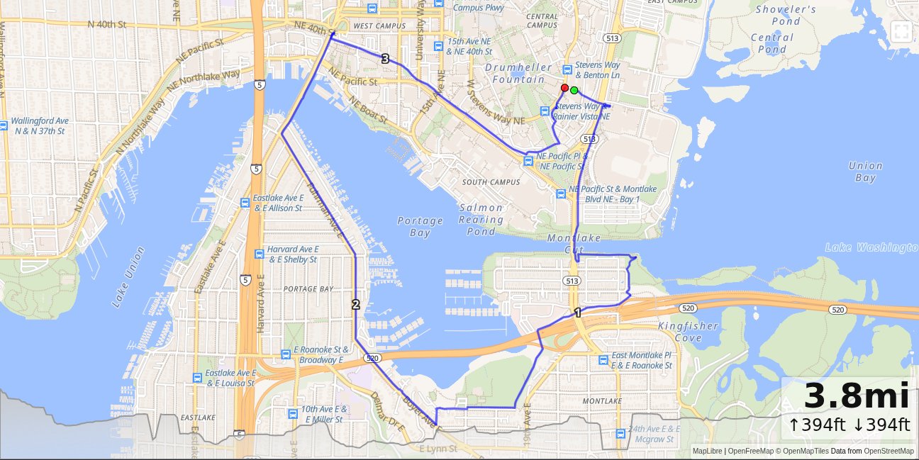 CSE, Portage Bay Loop map