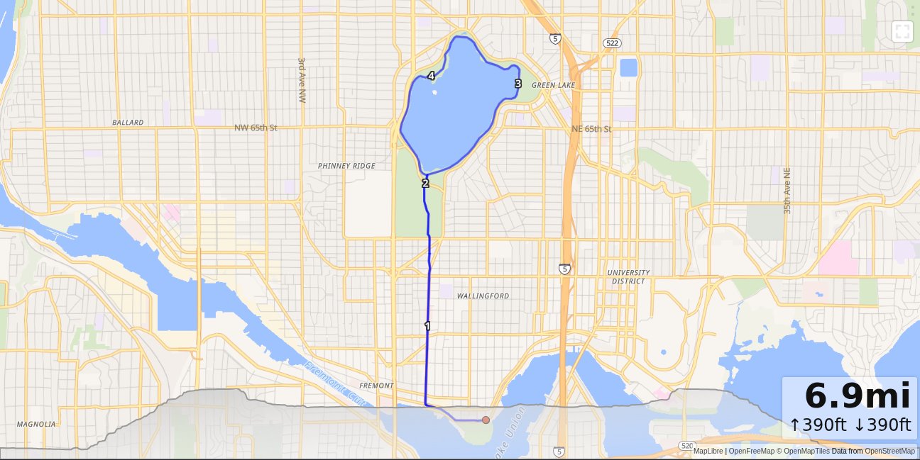 OB: Gas Works, Green Lake Loop map