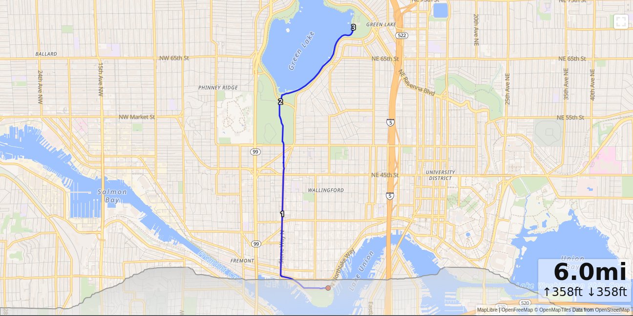 OB: Gas Works, Green Lake Community Center map