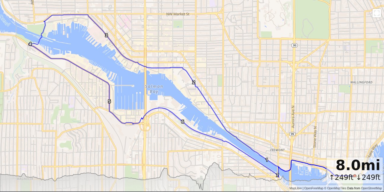 Gas Works, Locks, Salmon Bay Loop map