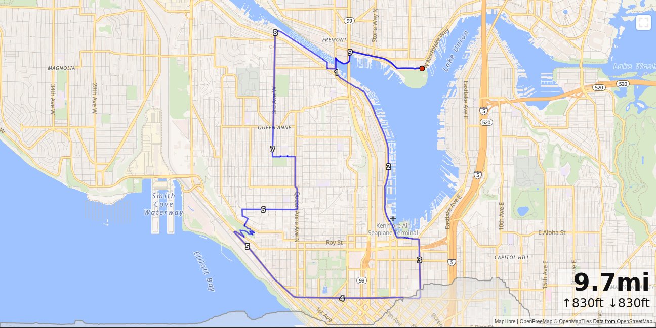 Gas Works, Queen Anne Loop map