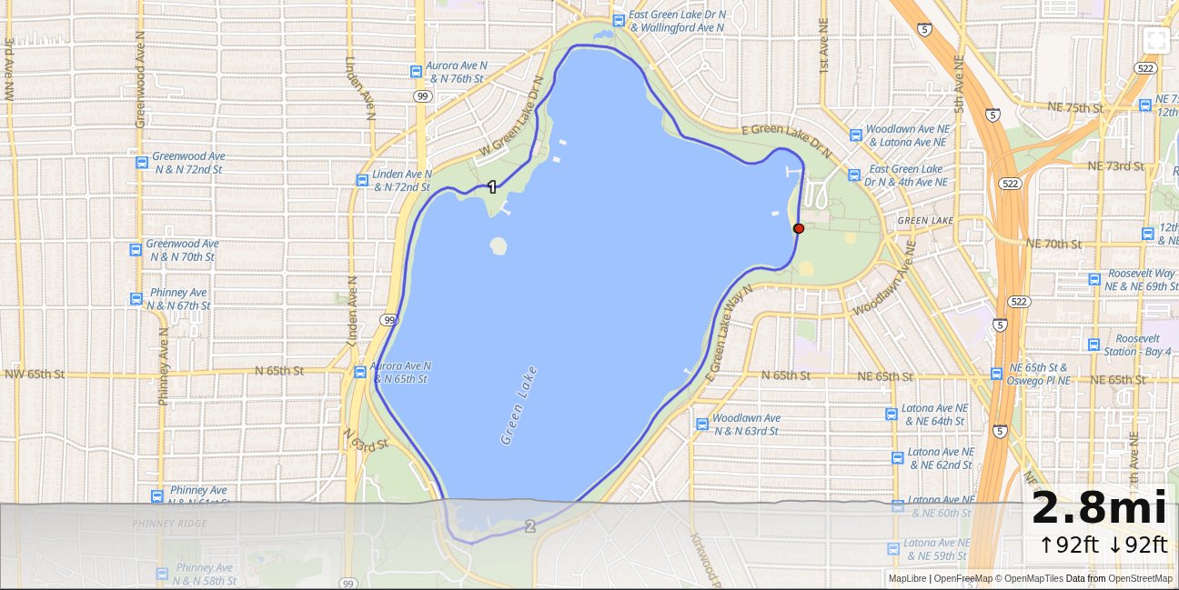 Green Lake Loop map