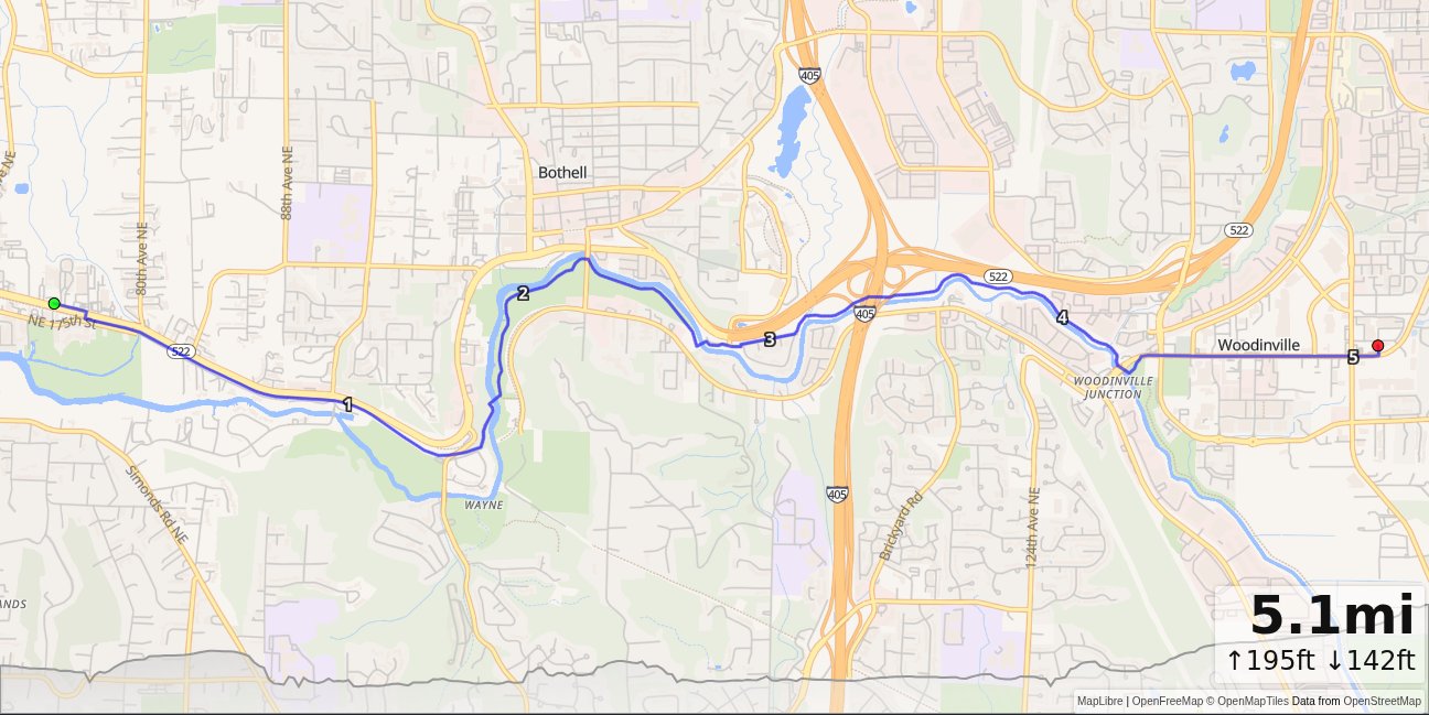 Jay's Cafe to Woodinville Cafe map