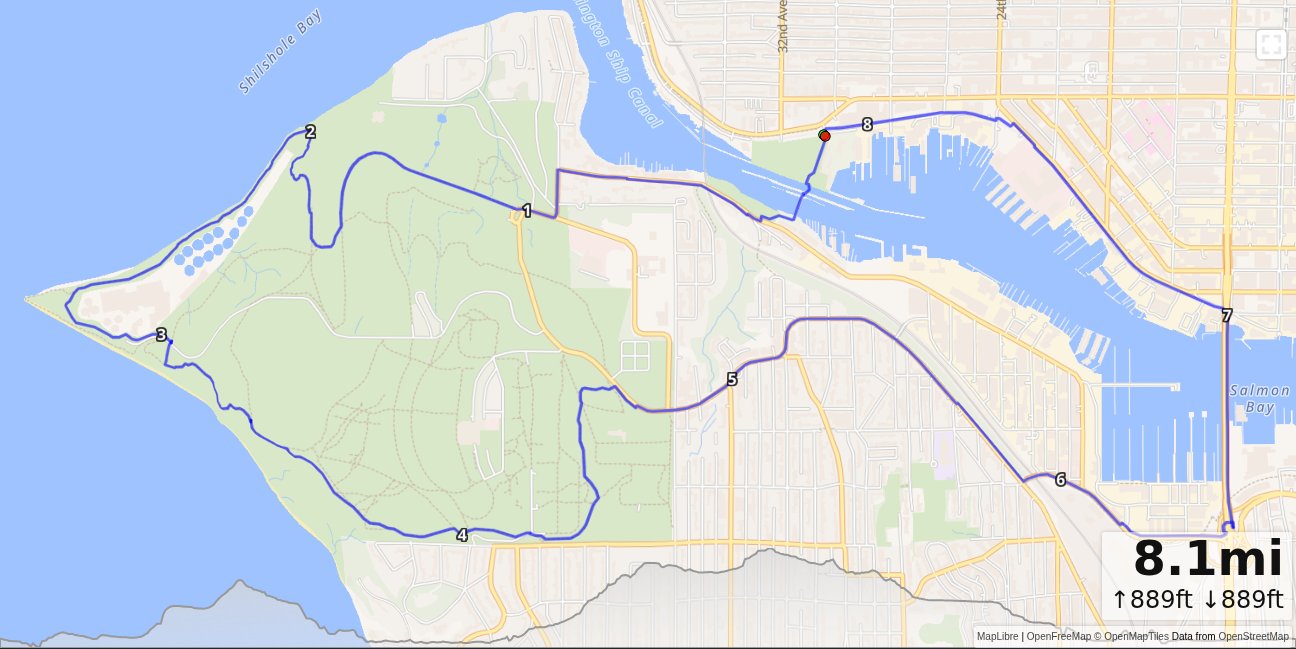 Locks, Discovery Park, Salmon Bay Loop map