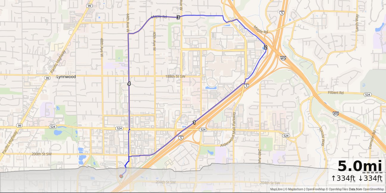 Lynnwood, Alderwood Mall Loop map