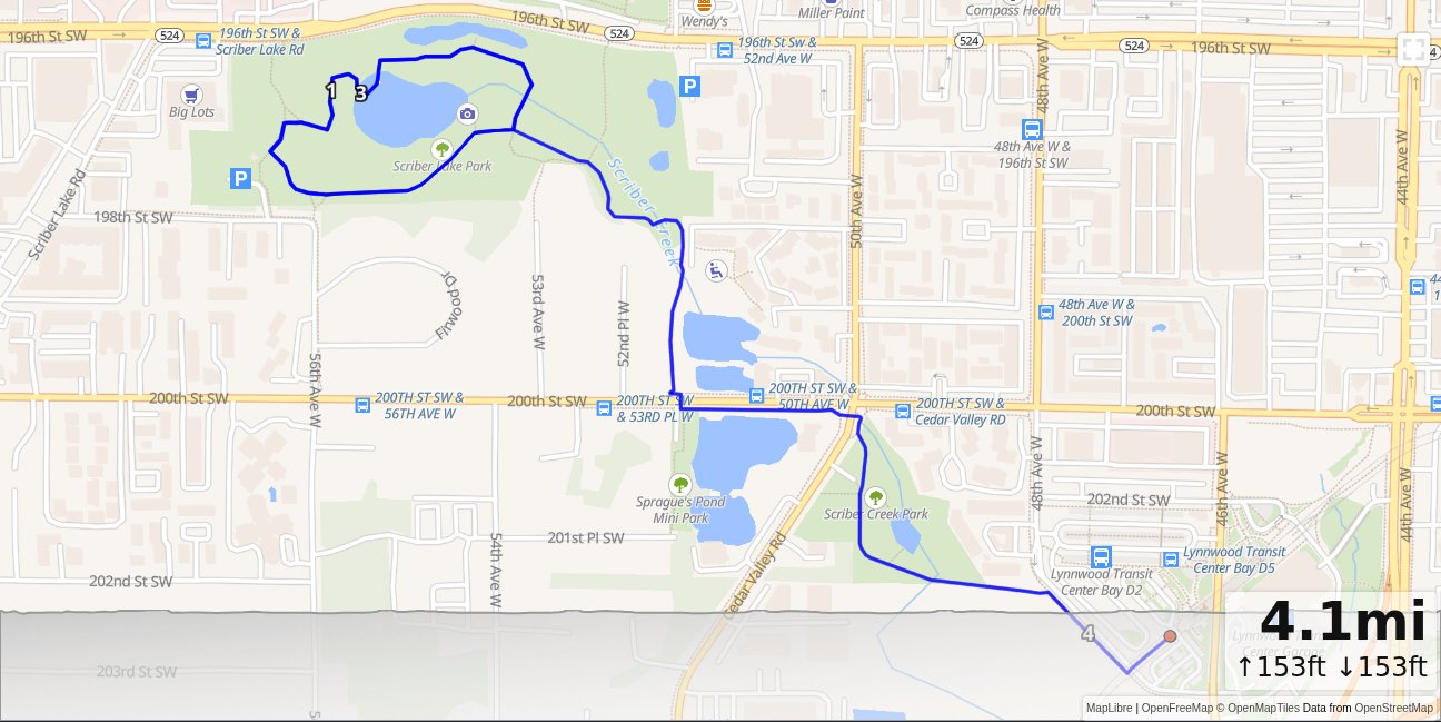 OB: Lynnwood, Scriber Lake - Five Laps map