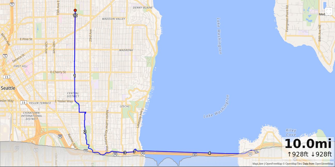 OB: Miller Playfield, Judkins Park, I90 Bridge map