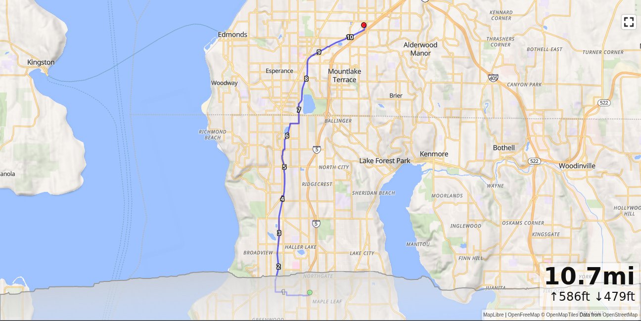 Northgate, Interurban Trail, Lynnwood map