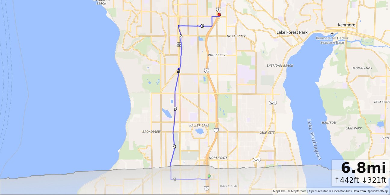 Northgate, Interurban, Shoreline North map