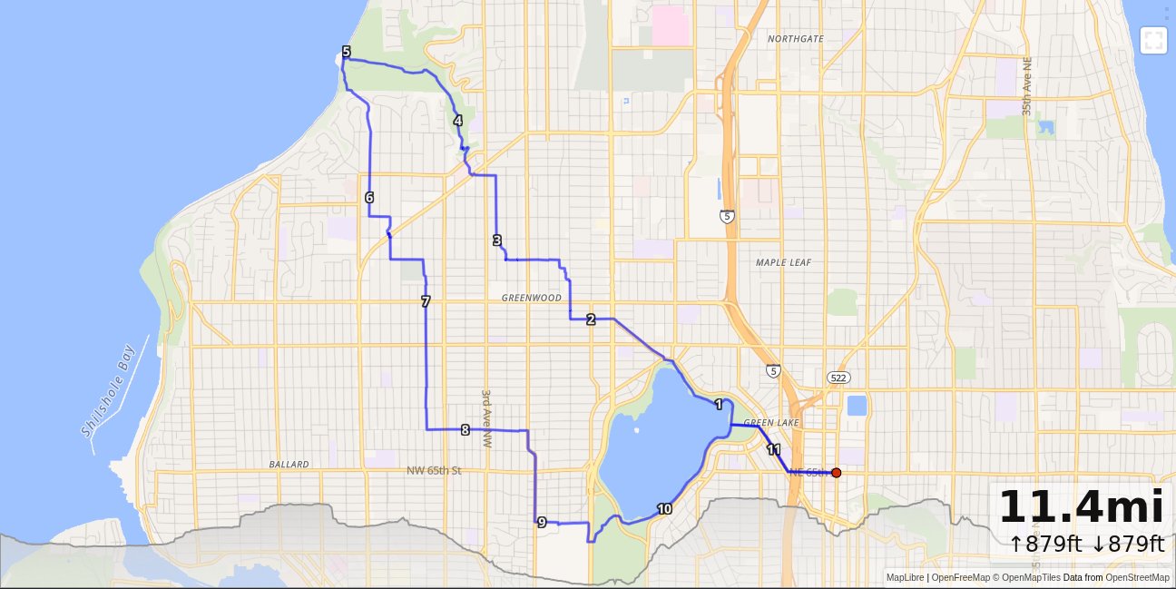 Roosevelt, Carkeek, Phinney Ridge Loop map