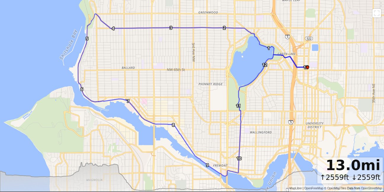 Roosevelt, Golden Gardens, Stone Way Loop map