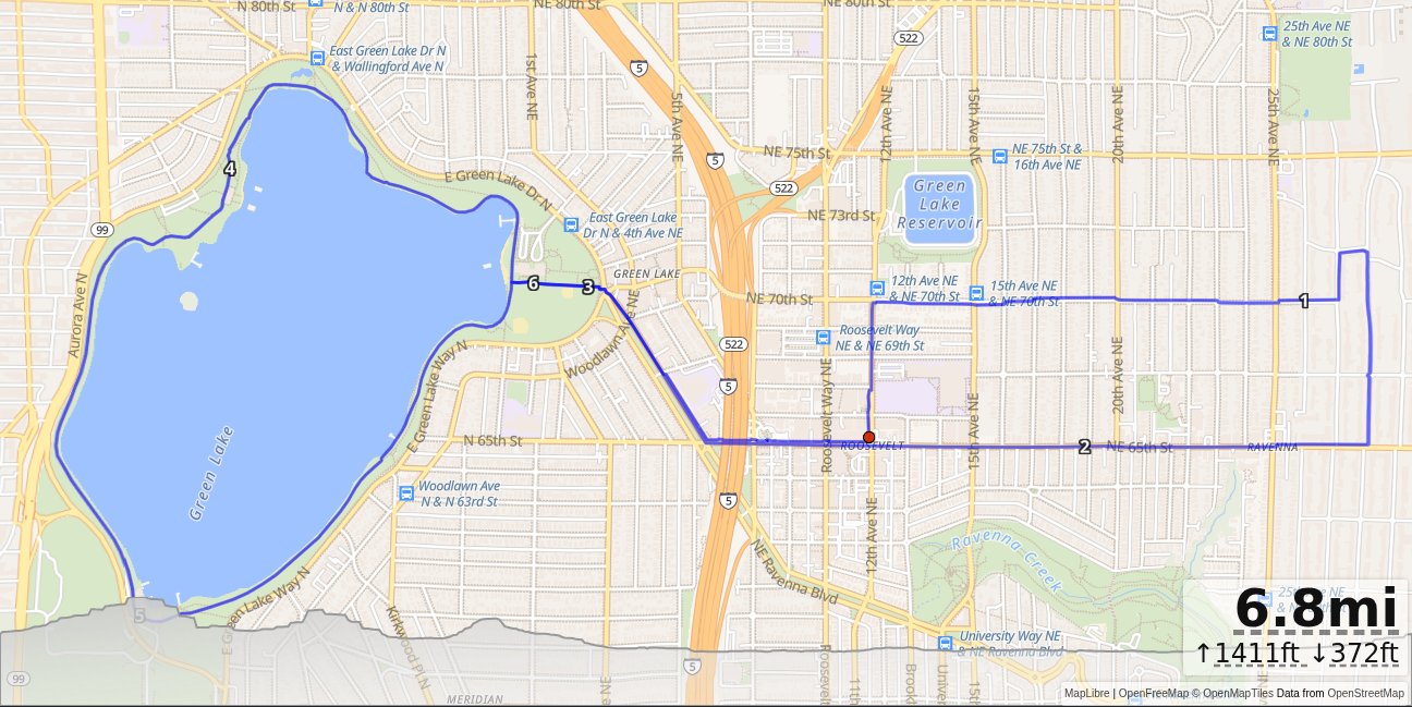 Roosevelt, Wedgwood, Greenlake Loop map