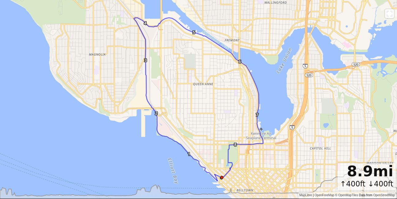Sculpture Park, Interbay, Ship Canal, Westlake Ave Loop map