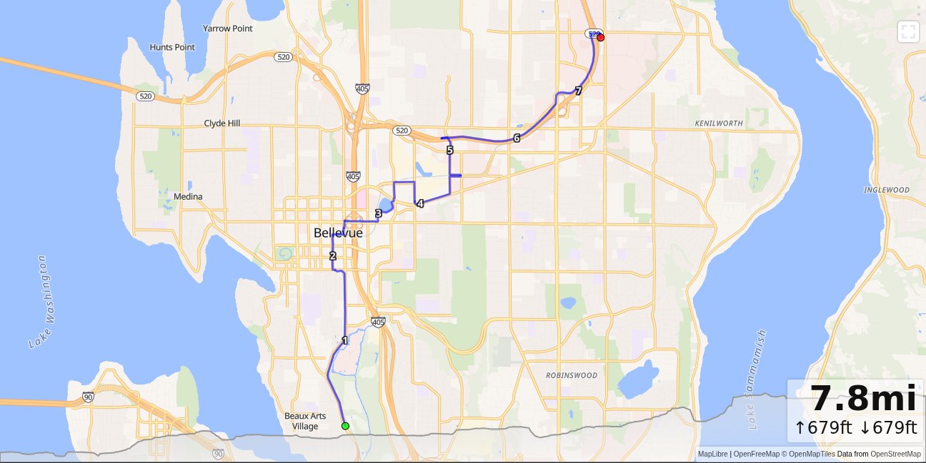 South Bellevue, Follow 2 Line, Redmond Technology Center map