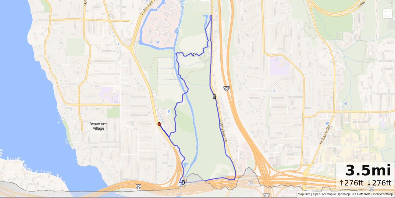 South Bellevue, Mercer Slough Park Loop map
