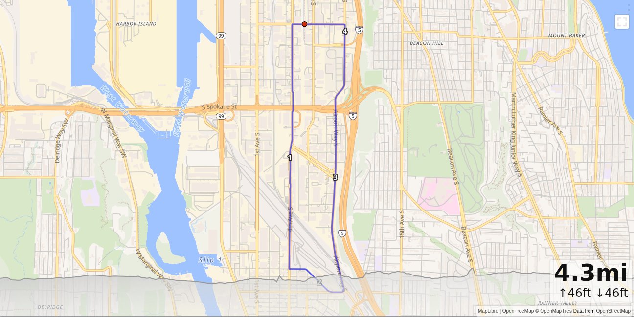 SODO, 4th Ave, Airport Way Industrial Loop map