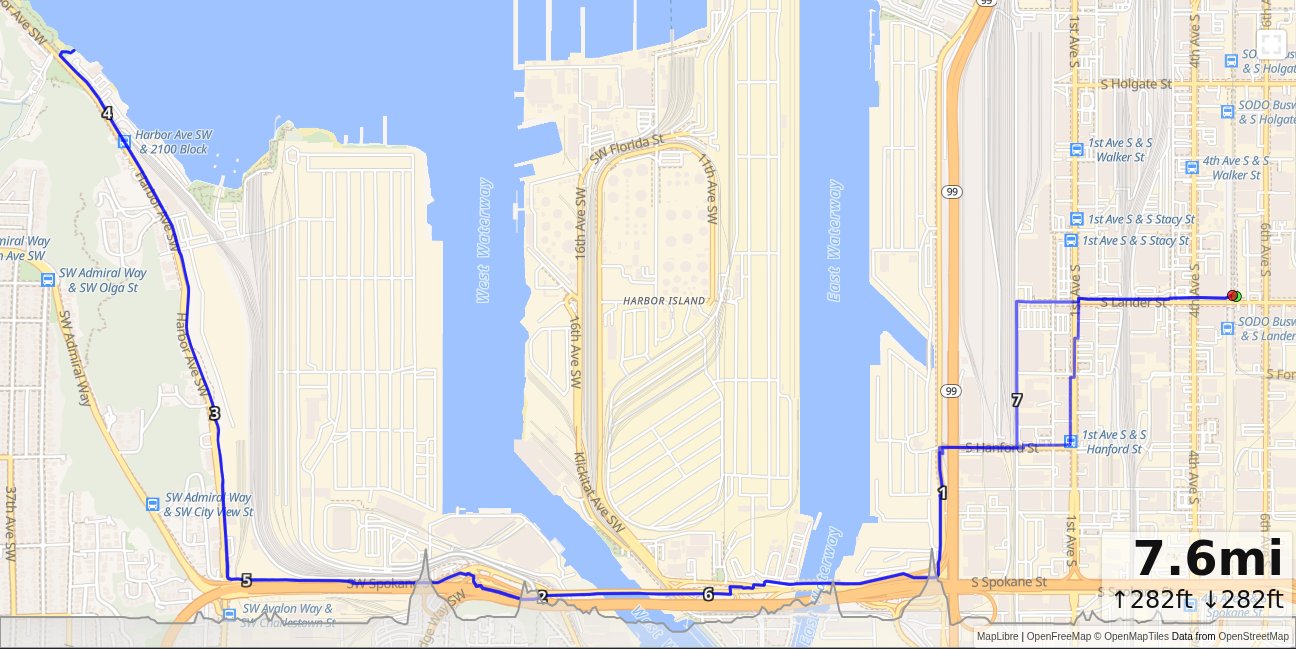 OB: SODO, Alki Trail, Seacrest Park map