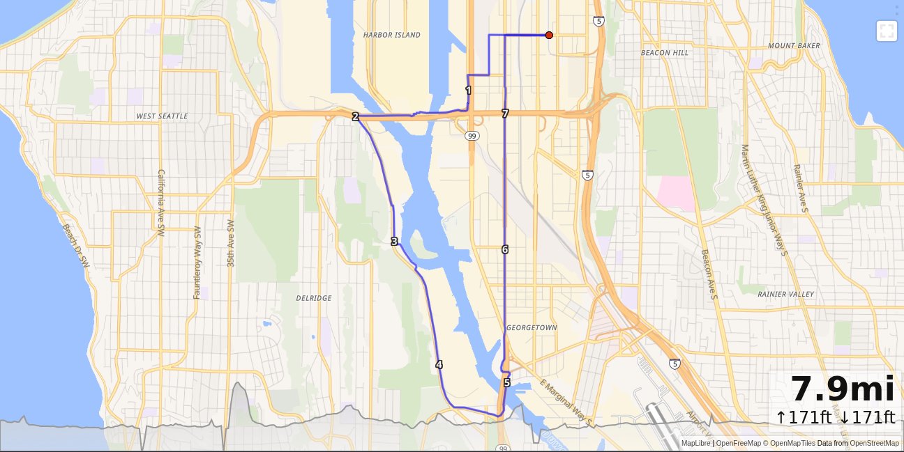 SODO, Duwamish Trail, 1st Ave Loop map