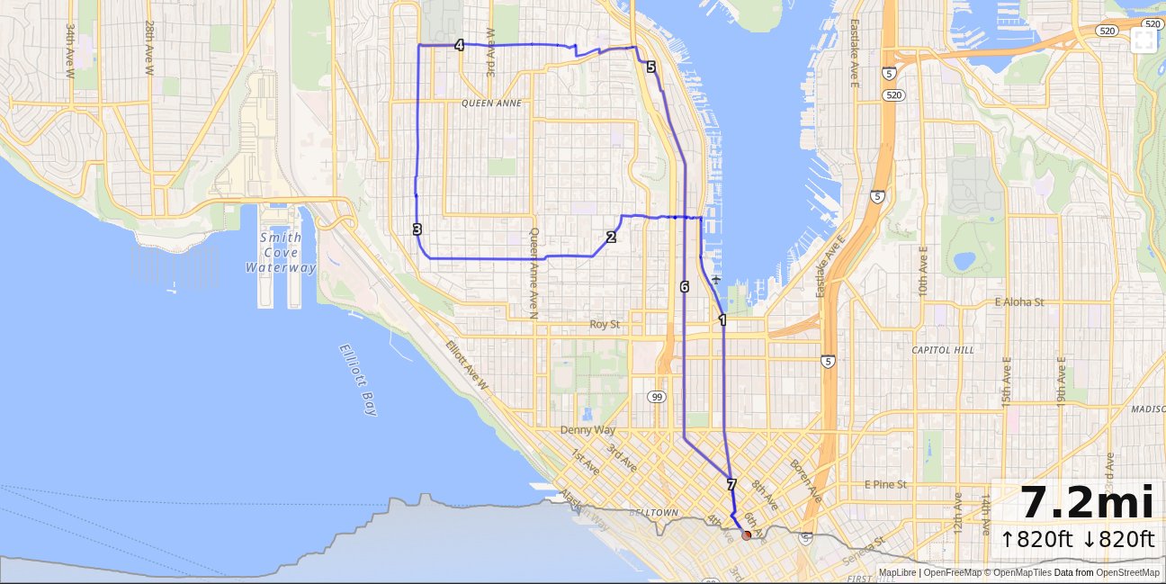 Westlake, Kerry Park, Fairy Rings, Dexter Loop map
