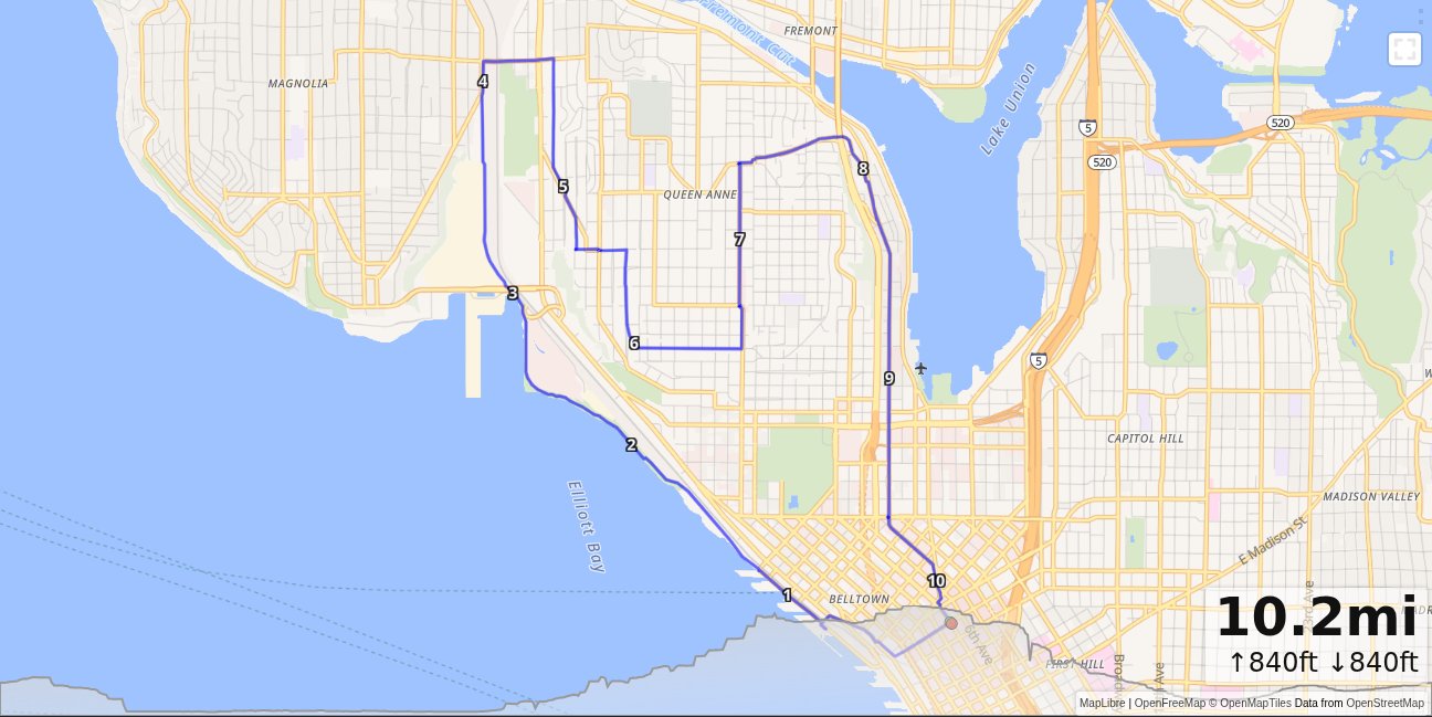 Westlake, Sculpture Park, Interbay, Queen Anne Loop map